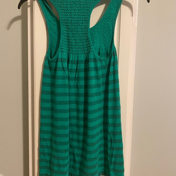 New Green Stripe Floral Tank - Picture 2 of 2